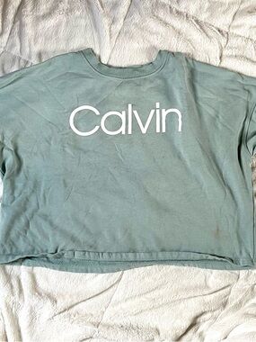 Calvin Klein Logo Crewneck Sweatshirt - Sage Green